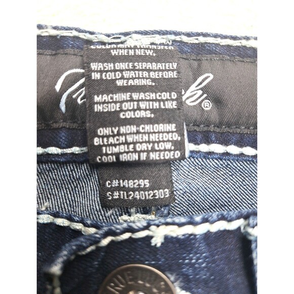 True Luck Jeans Men's 30/30 Slim Fit Classic Stretch Flap Pockets Thick Stitch - Picture 12 of 12